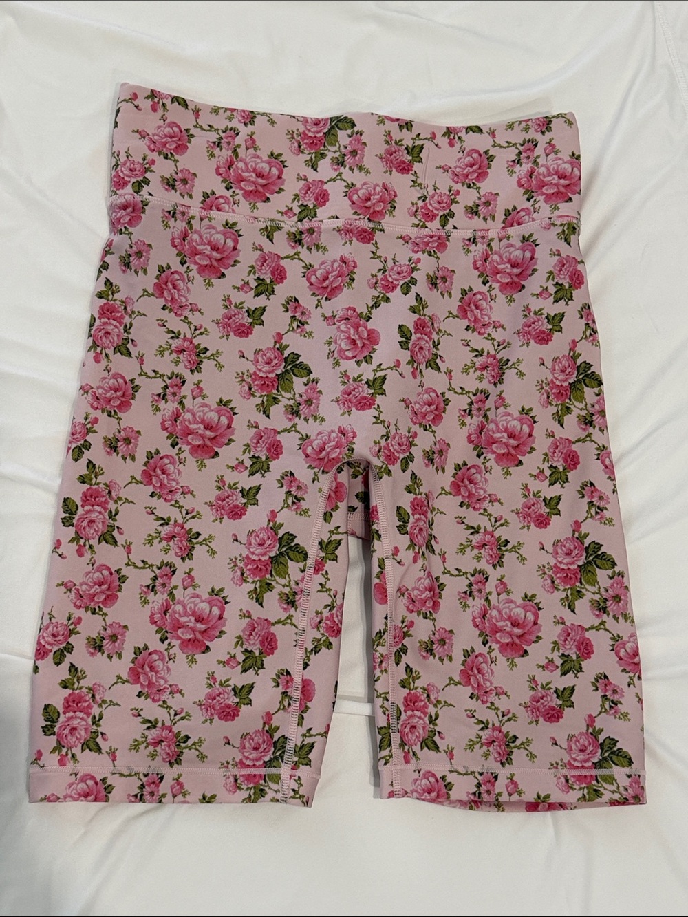 LoveShackFancy Pink Floral Bike Shorts